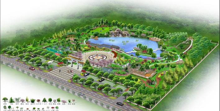 某公園景觀鳥瞰圖(cad圖紙下載)_土木在線資料庫